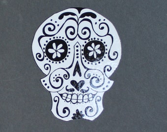 Day of the Dead Sugar Skull Car sticker (w/mustache) #98