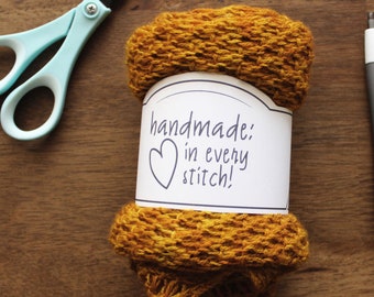 Handgemachte Etiketten - PRINT YOUR OWN, Pflegeanleitung zum Ausdrucken, Sock Wrap, Stricketikett, Strickanhänger, Häkel Wrap, Häkeletikett