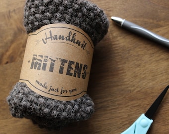 Handschuh-Etiketten - PRINT YOUR OWN, druckbare Pflegehinweise, Stricketikett, Knitting Tag, Handschuh Tag