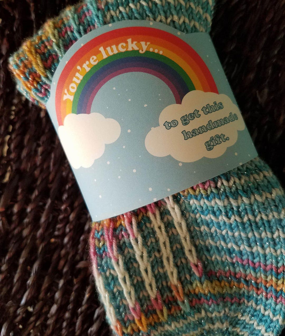 Sticker Wool Sock Included Handmade Label - PRINT YOUR OWN, Sock Wrap, Knitting Label, Knitting ...