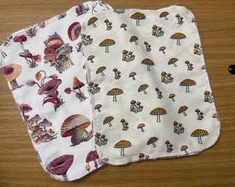 Mushroom Print Flannel Unpaper Towels
