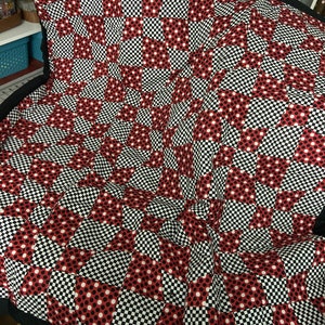 Red Black and White Baby Quilt