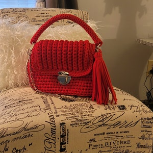 Red Crochet bag