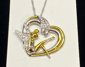 Disney Gold & Silber Tinker Bell Halskette - Geschenk - Stocking Stuffer