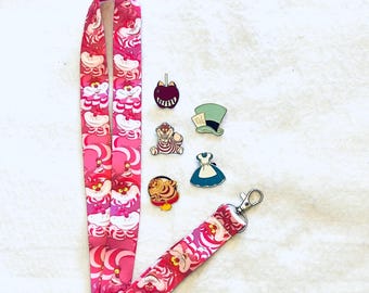 Alice im Wunderland Disney Pins Set mit Lanyard Starterset