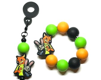 Accesorio para vaso con pajita inspirado en Zootopia: Nick Wild y Judy Hopps