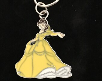 Disney Princess BELLE Sterling Silver Necklace - Gift - Stocking Stuffer