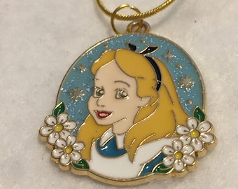Disney Character Alice from Alice in Wonderland  Necklace 18K Gold Filled - 16 or 18 inch chain - Gift - Stocking Stuffer