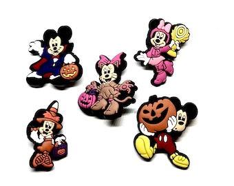 Juego de adornos para zapatos de Mickey y sus amigos para Halloween: Mickey Mouse, Minnie Mouse, Pato Donald, Pluto