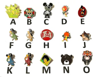 Pins Disney n.° 35: Tu elección: Adventureland / Piratas / El libro de la selva / Pájaro naranja / Splash Mountain