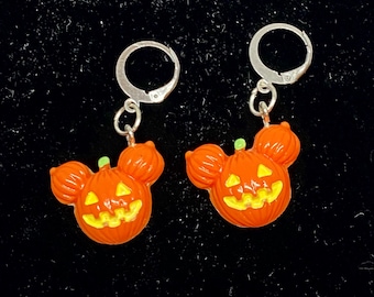 Musse Pigg Pumpa Halloween Halsband & Örhängen - Hängande Baksida Hypoallergena Disney Smycken - Gåva