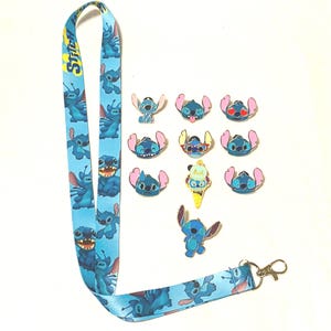 LILO & STITCH Disney Pins Lanyard Set - Lanyard Starter Set - Trading Pin Set