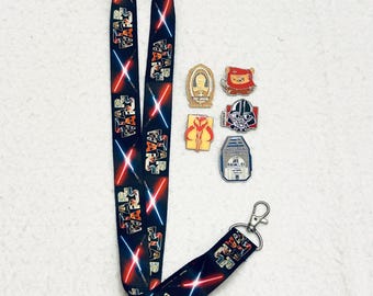 STAR WARS Disney Pins Lanyard Set - Lanyard Starter Set- Trading Pin Set