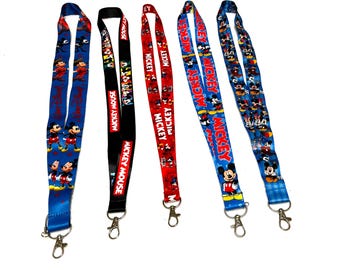 Cordón porta credencial de Mickey Mouse de Disney - Llavero porta credencial