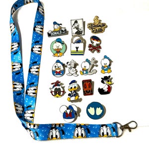 DONALD DUCK Disney Pins Lanyard Set- Lanyard Starter Set - Trading Pin Set