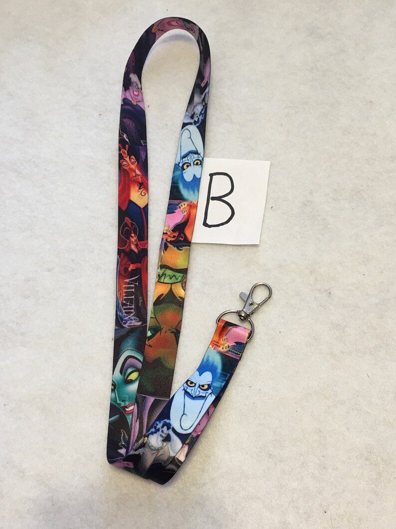 DISNEY VILLAINS Lanyard / ID Holder / Keychain Etsy