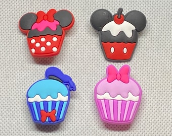4 u 8 adornos para zapatos de cupcakes de Mickey y sus amigos de Disney
