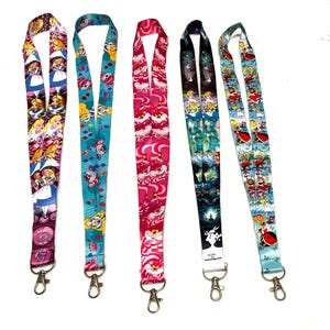 ALICE in WONDERLAND Disney Lanyards - ID Holder Badge Holder Keychain