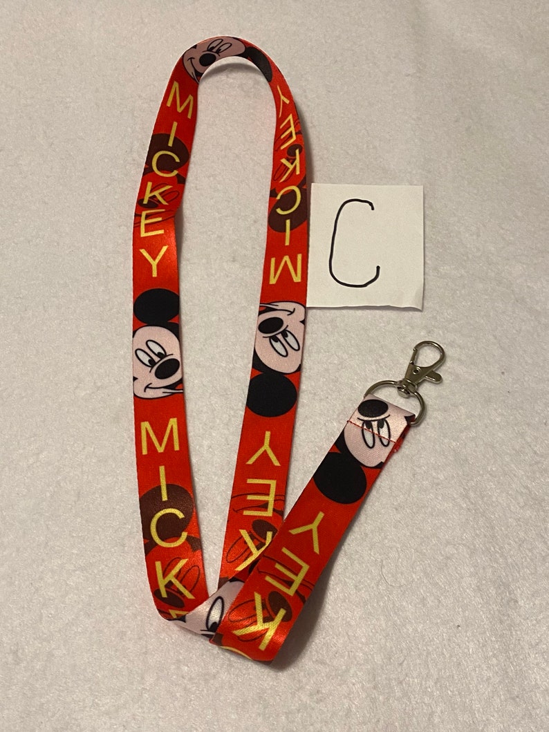 MICKEY MOUSE Disney Lanyards ID Holder Badge Holder Keychain - Etsy
