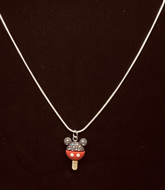 Mickey Mouse Ice Cream Bar Necklace Pendant Disney Mickey Pop Made