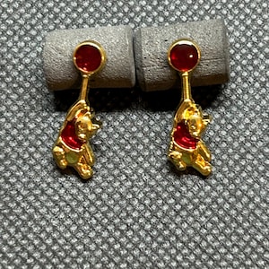 Winnie the Pooh w/ Balloon Stud / Dangle  Earrings - Hypoallergenic Disney Jewelry -  Gift - Stocking Stuffer