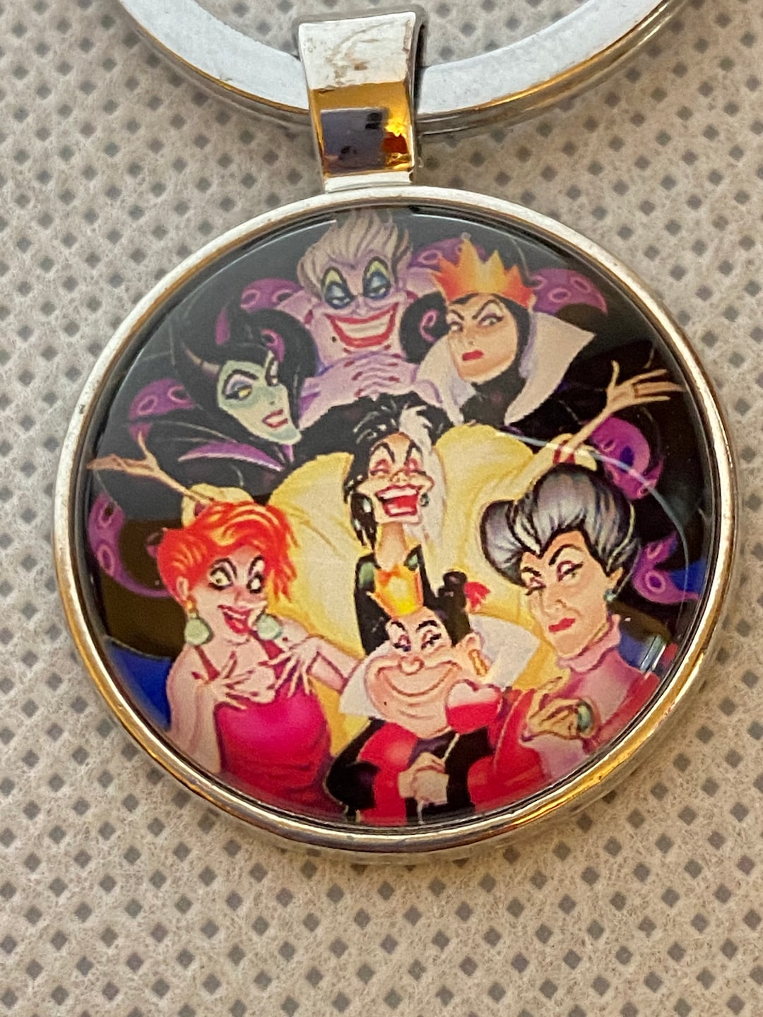 Disney VILLAINS Keychain Keyring Gift Ursula Maleficent Etsy