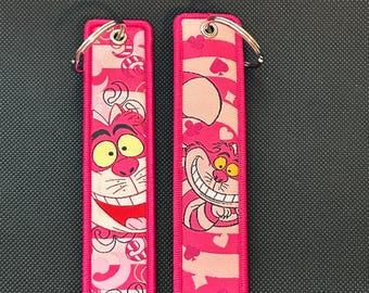 CHESHIRE CAT Keychain Gestickter Schlüsselring Disney Alice im Wunderland Geschenk