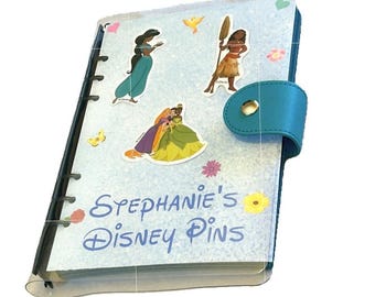 Disney Princess  Pin Display Notebook Storage Case Portable Felt Portfolio