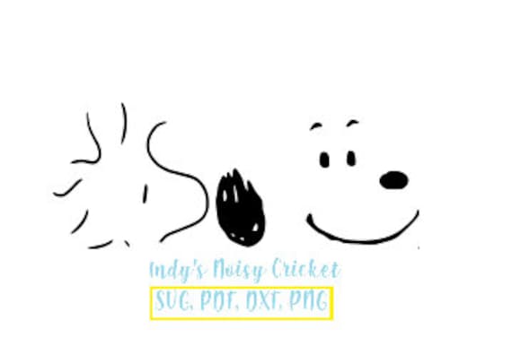 Peanuts Snoopy and Woodstock Simple Face SVG Vector | Etsy