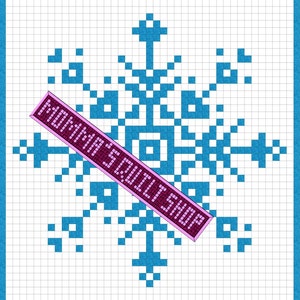 May include: A blue snowflake pattern on a white grid background with a pink banner that says "NORMALSQUILLSHOP" across it.
