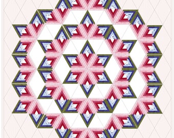 Diamond Log Cabin Star Quilt Pattern - Etsy
