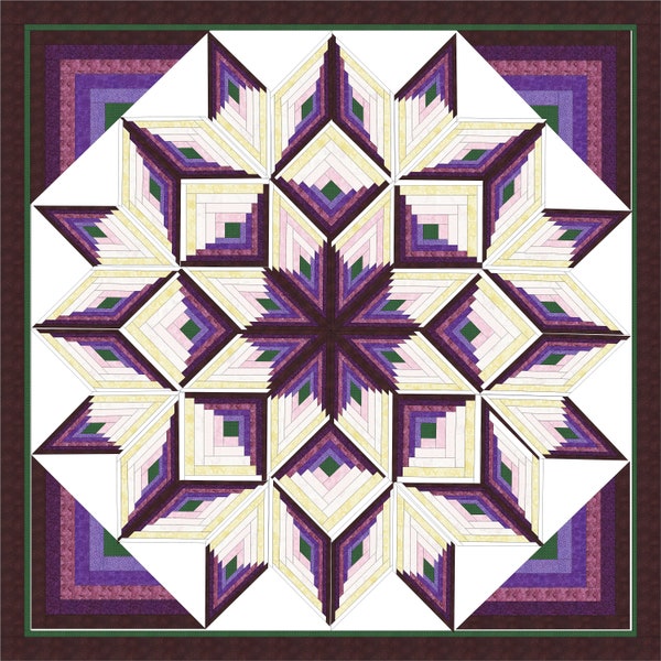 Amish Starburst Pattern King Size PDF INSTANT DOWNLOAD