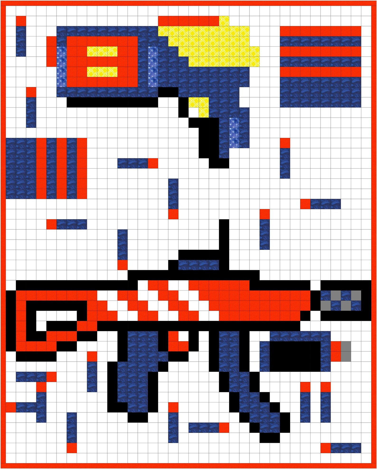 Nerf Gun Full Size Patchwork Quilt Pattern PDF INSTANT DOWNLOAD Etsy