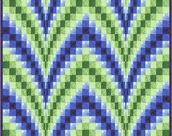 Ocean Waves Bargello Twin Size Quilt Pattern PDF INSTANT DOWNLOAD