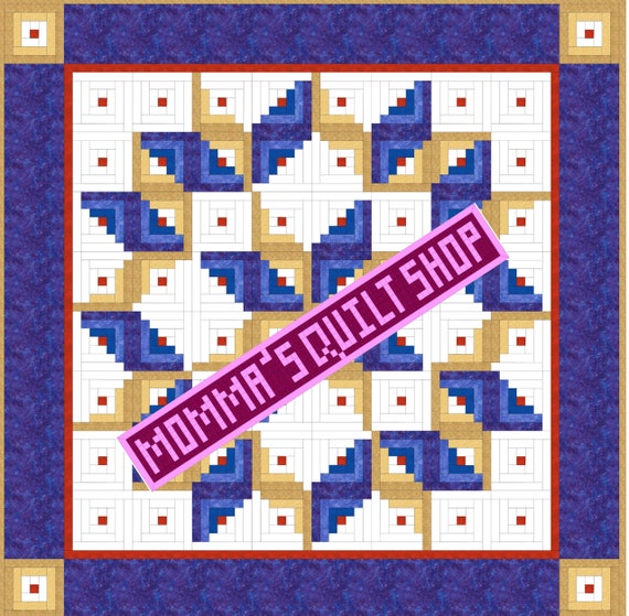 Log Cabin Carpenters Star Queen Size Pdf Instant Download Etsy