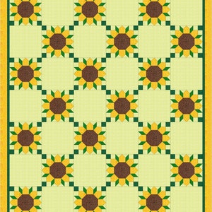 Sunflowers Queen Size Pattern PDF INSTANT DOWNLOAD
