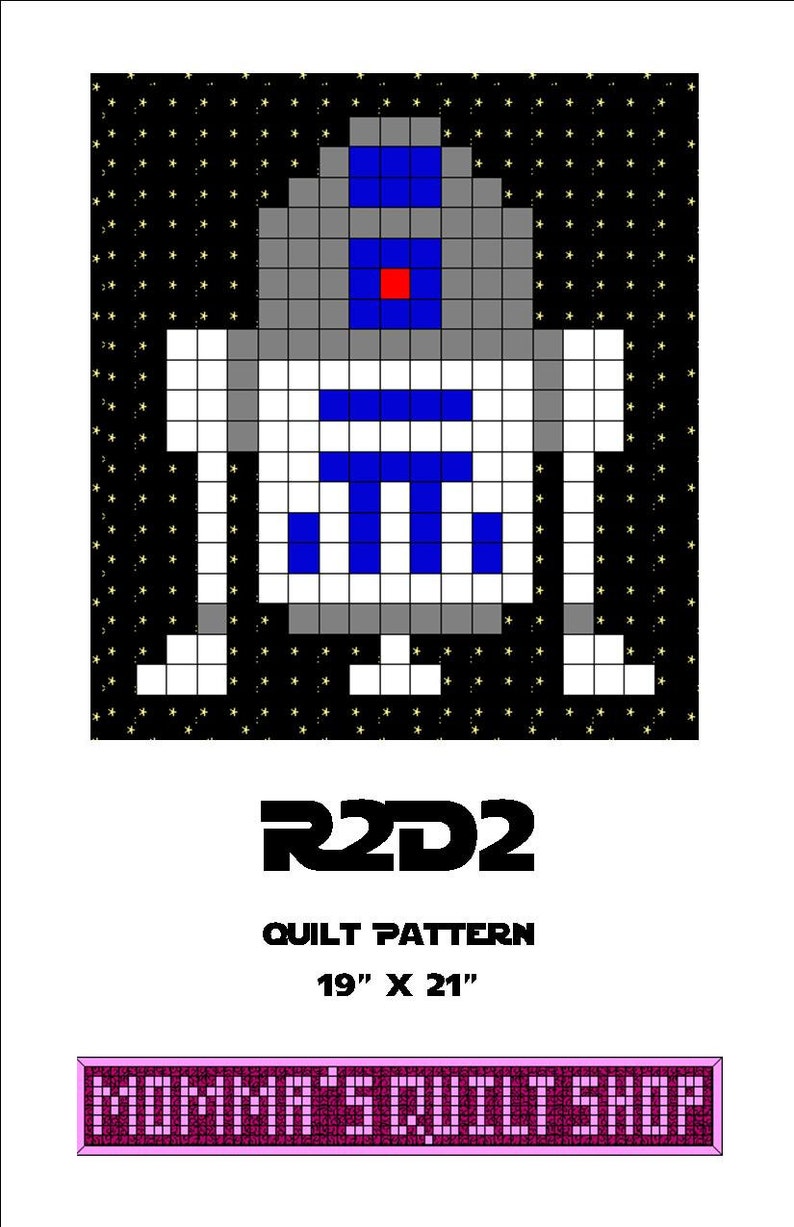 R2D2 Star Wars Quilt block Pattern Etsy