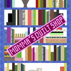 Bookshelf Library Twin Size Quilt Pattern PDF INSTANT DOWNLOAD