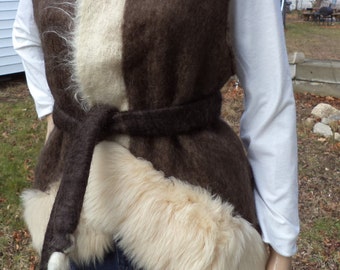 Brown Fur Vest - Mohair & Rabbit Fur - Very Unique - OOAK