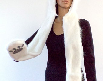 Animal Hat - Faux Fur - White Polar Bear