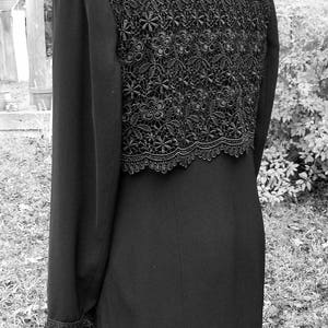 Long Black Jacket Embellished With Lace Upcycled Recycled Repurposed ...