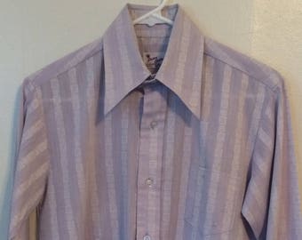 Vintage MENS Prince Bertano white & purple striped shirt, circa 70s