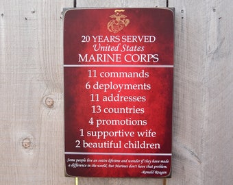 Marine Corps Service Sign - Personalized Military Retirement - Armed Forces Retiree - Official Hobbyist of the USMC; License number 23064