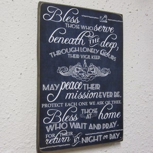 Submariner&#39;s Prayer Sign - Wood Submarine Navy Sign - Deployment Sign - Sumbariners Hymn