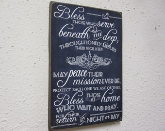 Submariner's Prayer Sign - Wood Submarine Navy Sign - Deployment Sign - Sumbariners Hymn