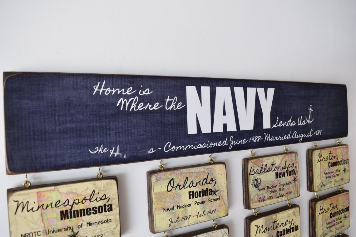 Navy Sign Extra Large home is Where the Navy Etsy