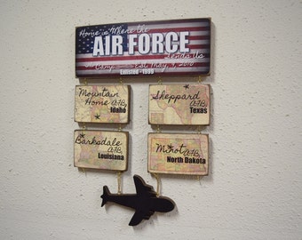 Air Force Sign - Medium Military Duty Station Sign - Military Gift - Military Sign