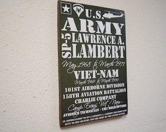 Army Retirement Sign - Personalized Military Retirement - Armed Forces Retiree - Veterans Gift - Military Retirement Gift - BornOnBonn
