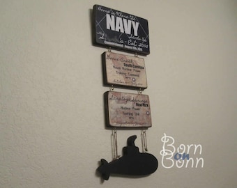 Letrero de la Marina "El hogar es donde la Marina envía..." Estaciones de destino - BornOnBonn
