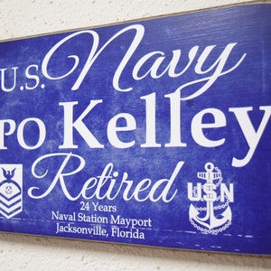 Navy Retirement Sign - Military Retirement - Armed Forces Retiree - Veterans Gift - Military Retirement Gift